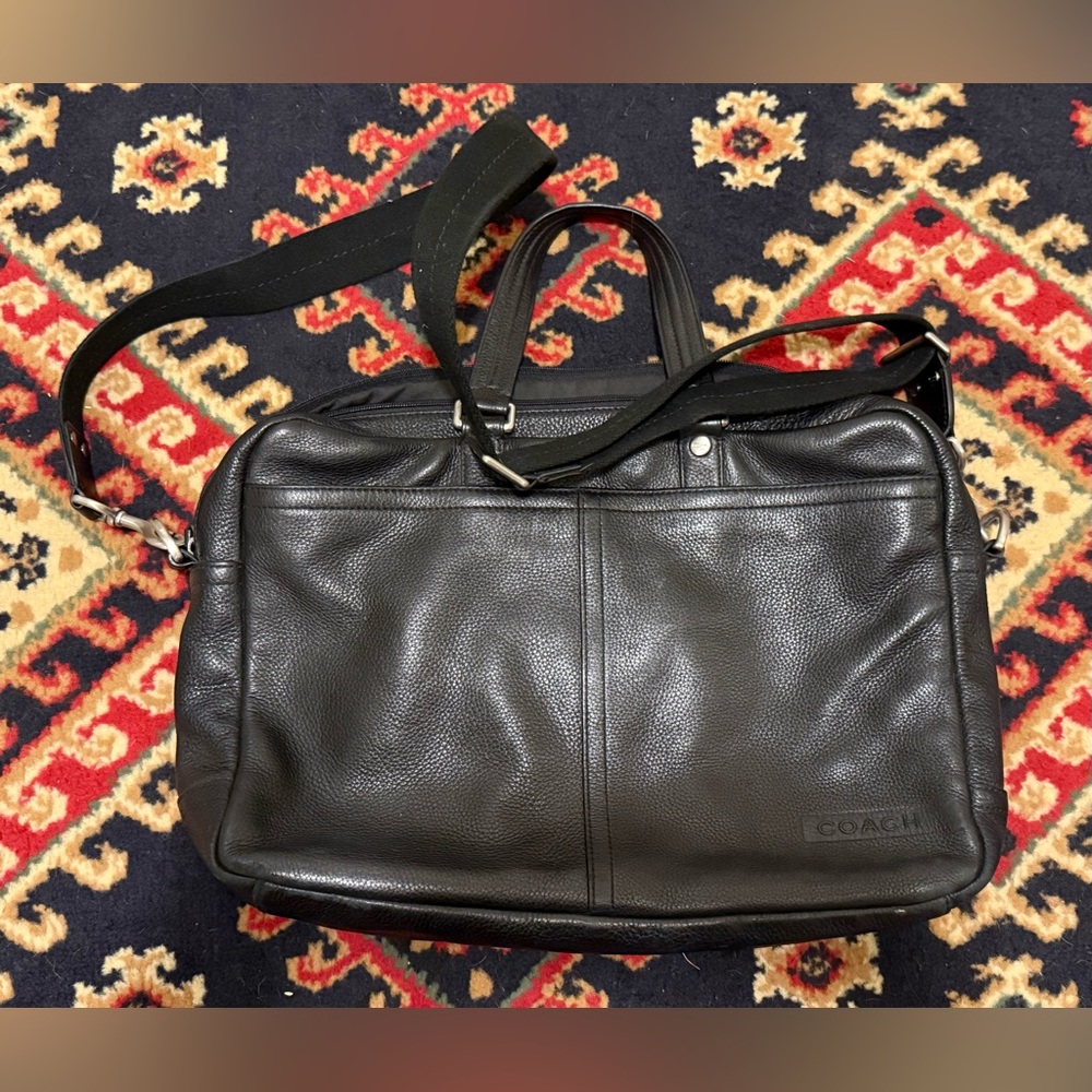 COACH black Leather Briefcase